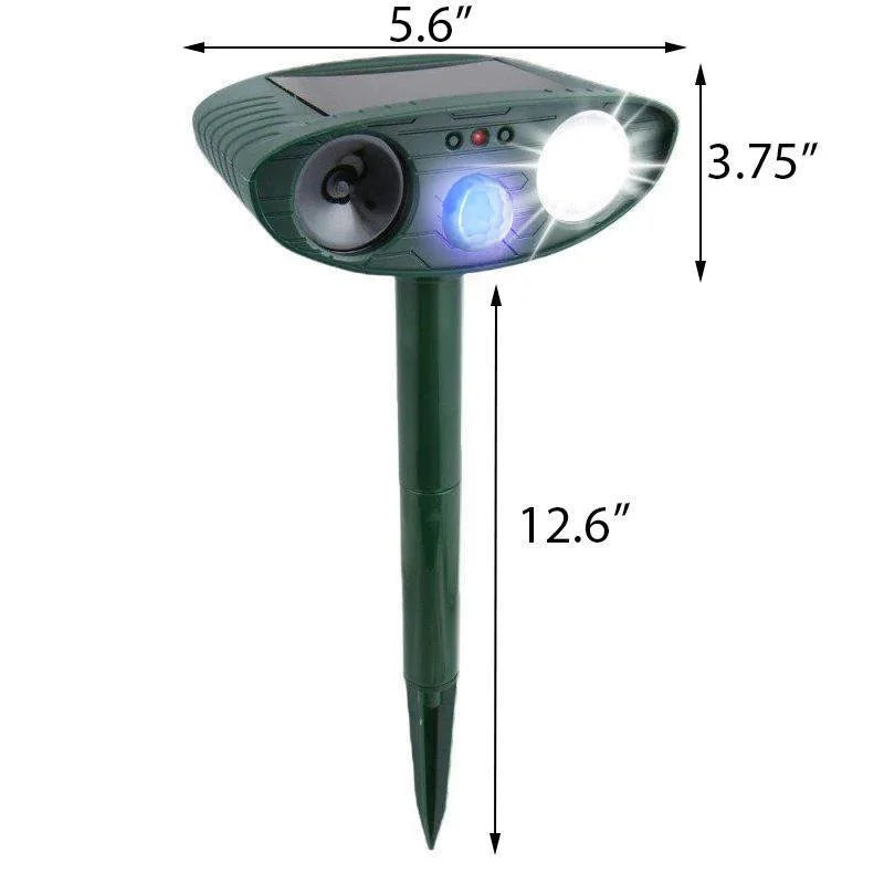 Solar Animal Repeller Ultrasonic Outdoor, Motion-Activated Strobe Light, Weatherproof Yard Deterrent for Garden, Lawn, Deer & Raccoons | Lonoma