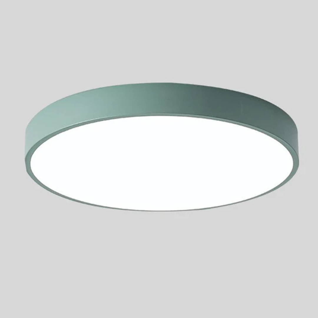Plafonnier scandinave rond en bois naturel avec LED intégrée blanc chaud élégant pour séjour chambre couloir | Koossa