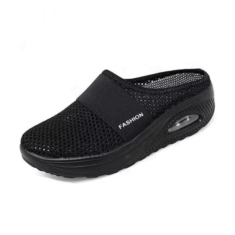 Women's Cushioned Orthopaedic Walking Trainers — Breathable Mesh Slip-On Shoes with Air Cushion Support | Koossa