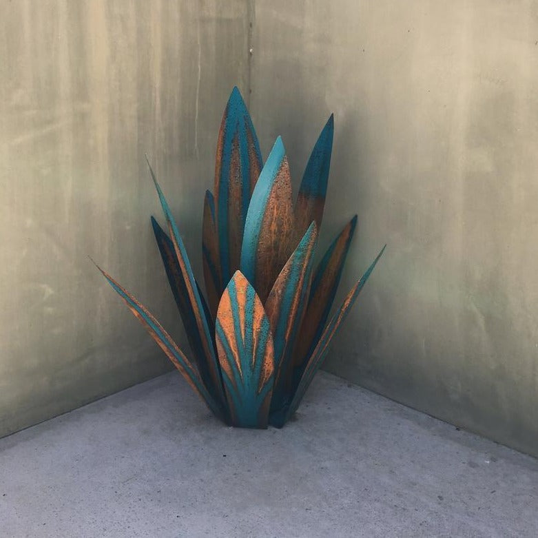 Sculpture d'agave en métal pour jardin, terrasse et intérieur – Finition artisanale toute saison résistante | Koossa