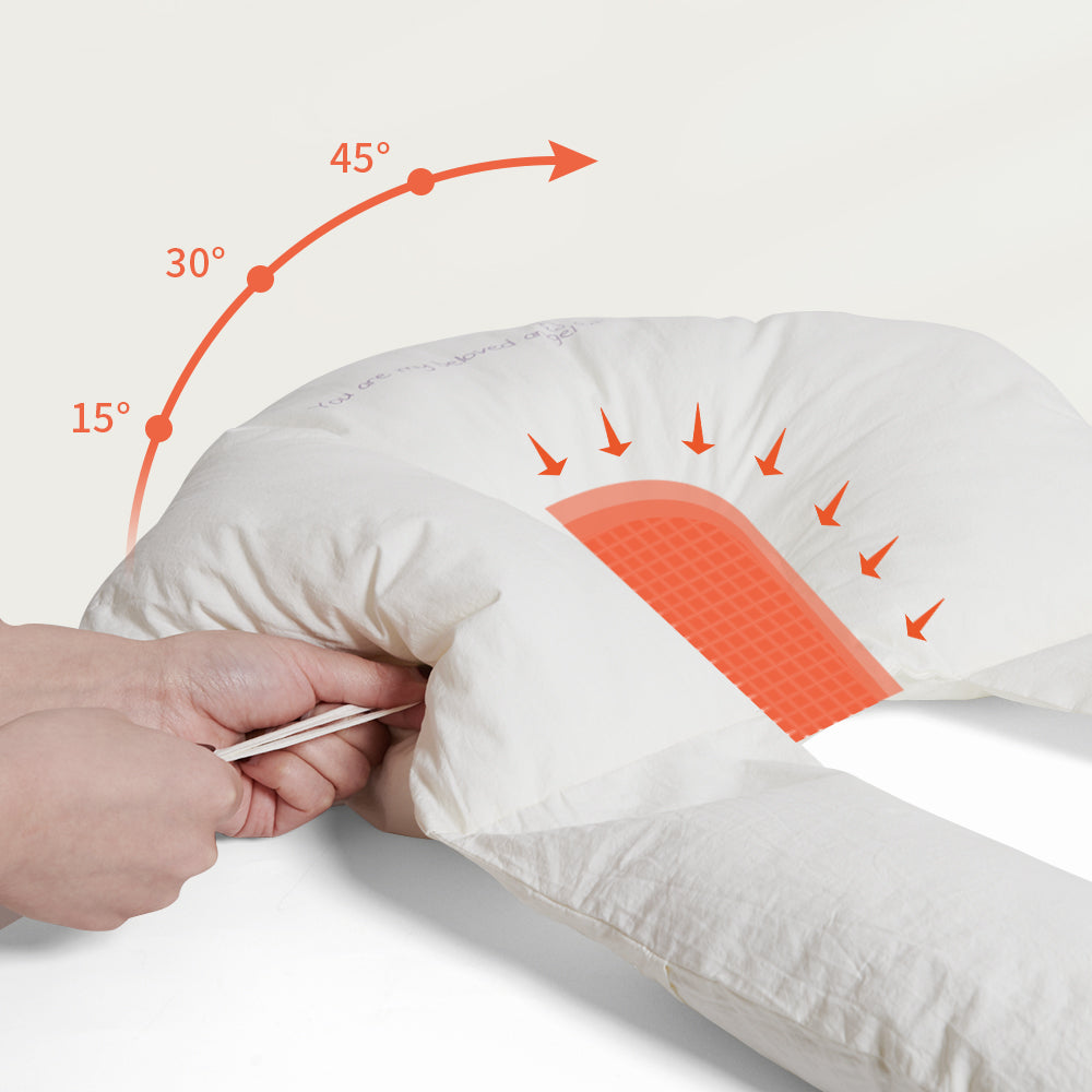 Coussin d'Allaitement Antibactérien Coton Doux Ergonomique Pastel Sécurisé Naissance à 12 Mois Confort | Koossa