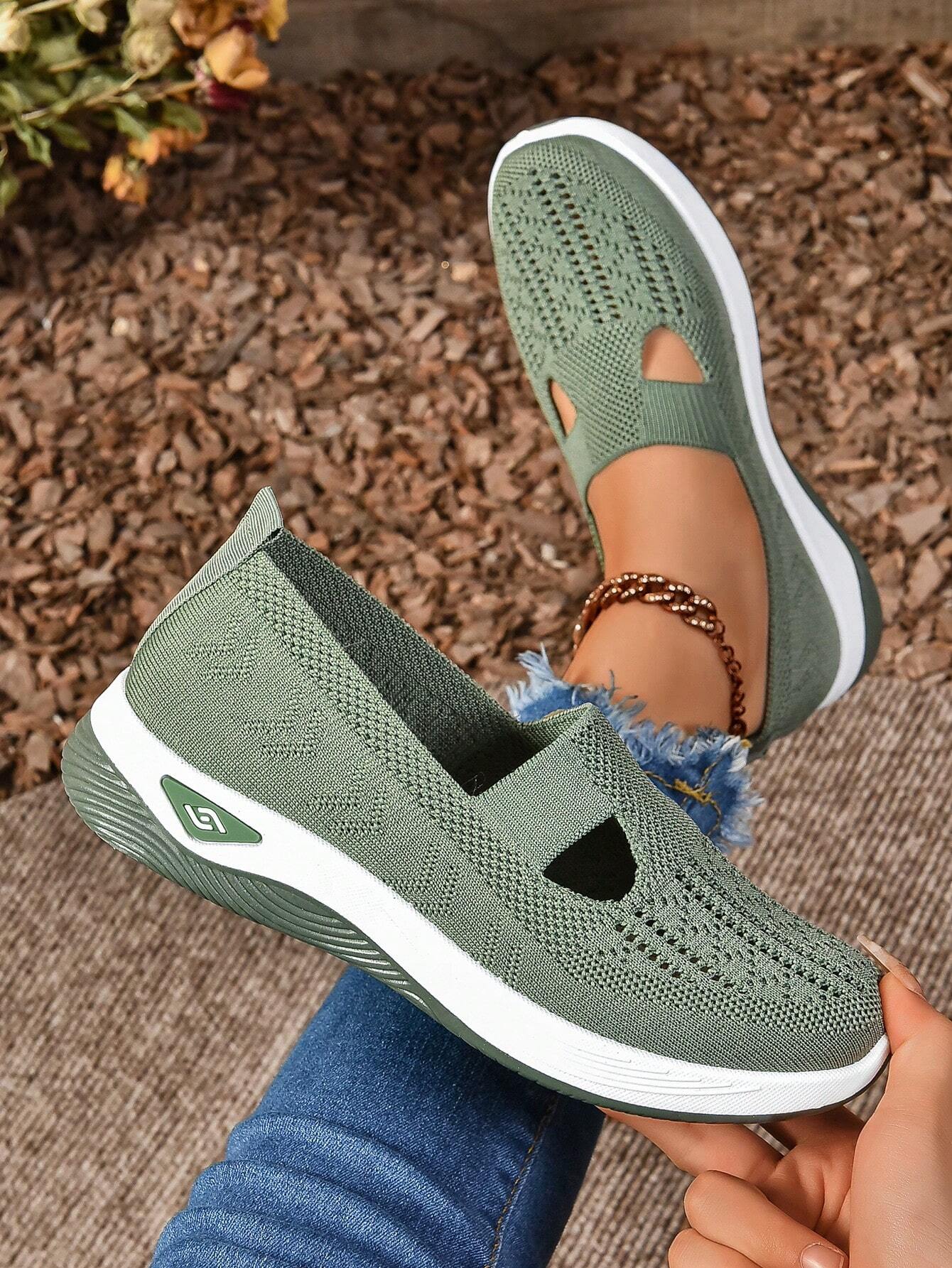 Women's Breathable Mesh Slip-On Walking Shoes in Black, Green, Red & Brown – Lightweight Summer Footwear | Koossa
