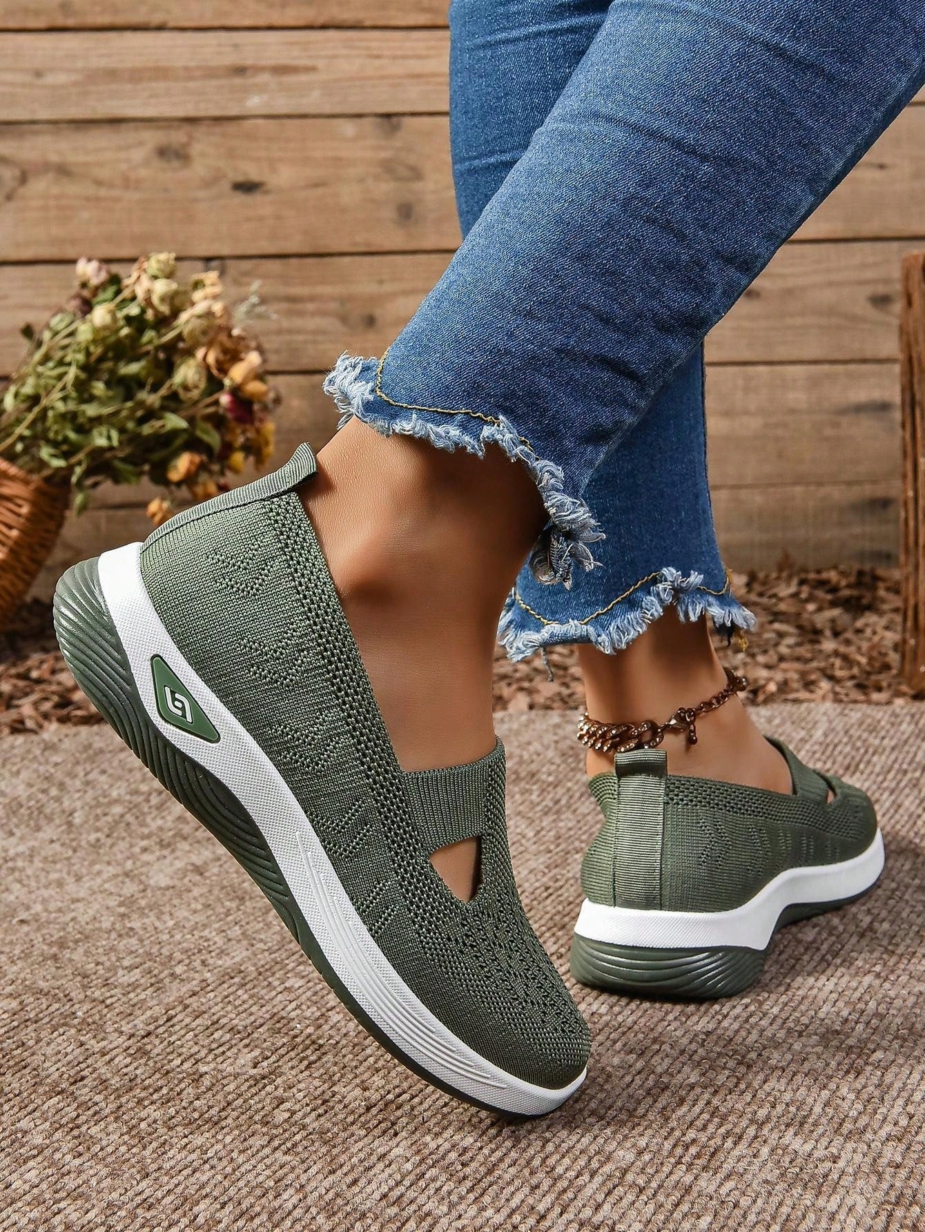 Women's Breathable Mesh Slip-On Walking Shoes in Black, Green, Red & Brown – Lightweight Summer Footwear | Koossa