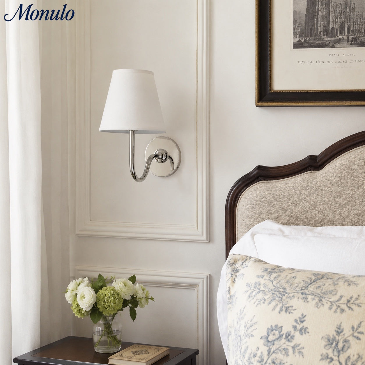 Applique murale élégante à abat-jour plissé en tissu – Éclairage classique et raffiné pour chambre et salon | Koossa