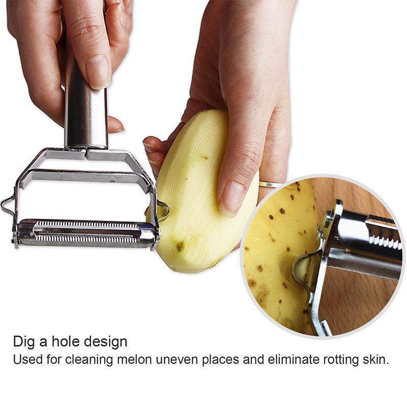 Éplucheur professionnel inox double lame pour légumes julienne cuisine rapide saine créative fait maison | Koossa