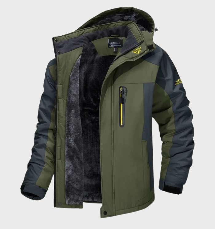 Men's Hooded Fleece Jacket — Warm Windproof Outdoor Jacket for Autumn Winter Hiking & Everyday Wear | Koossa