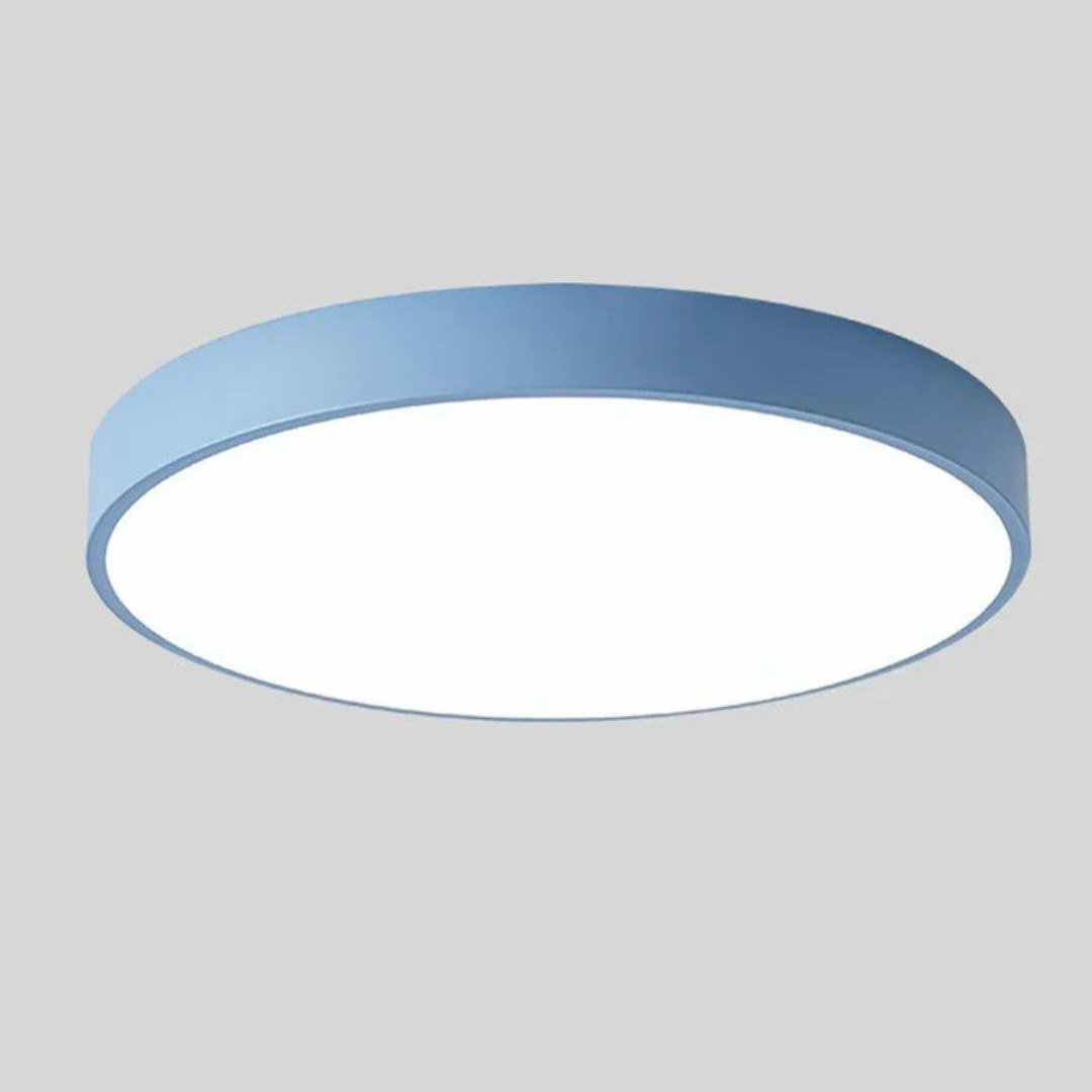 Plafonnier scandinave rond en bois naturel avec LED intégrée blanc chaud élégant pour séjour chambre couloir | Koossa