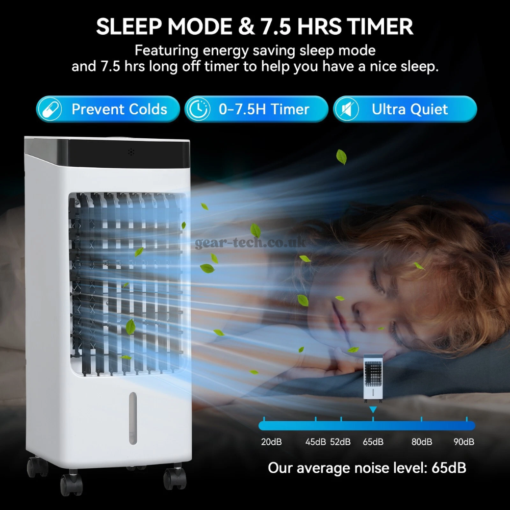 Rafraîchisseur d'Air Portable 3-en-1 avec Fonction Humidification et Ventilation pour Maison et Bureau | Koossa