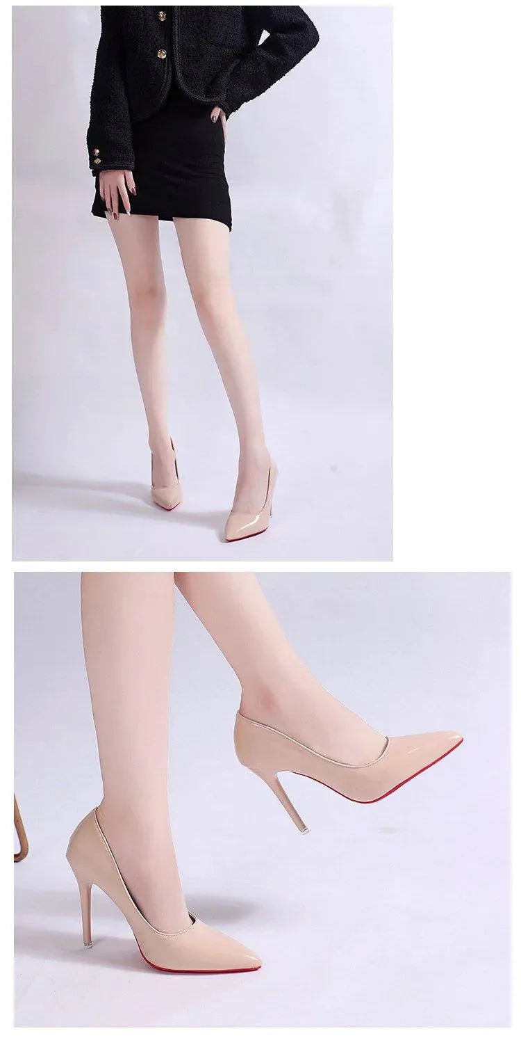 Women's Stiletto Court Shoes with Low Vamp & High Heel — Elegant Pointed Pumps for Office & Evening Wear | Koossa