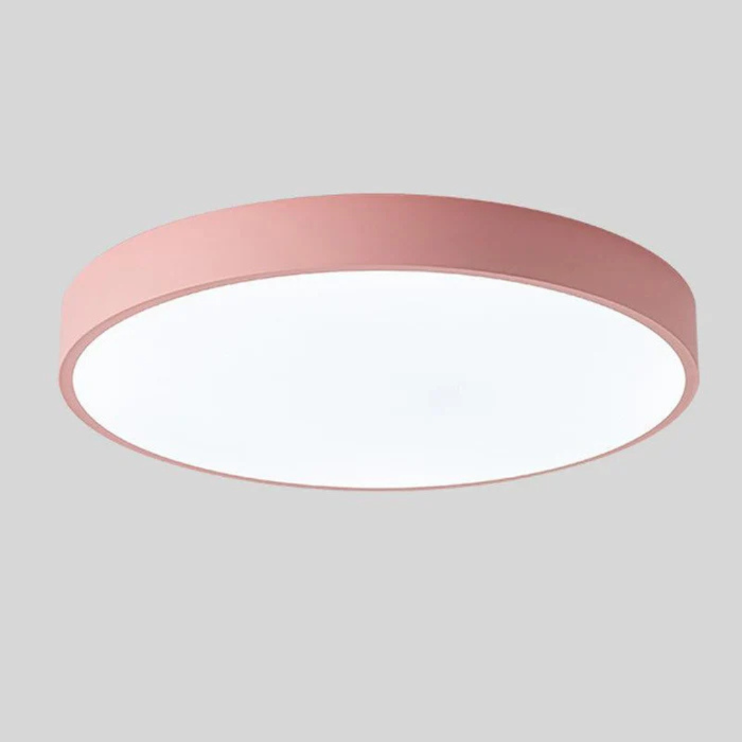 Plafonnier scandinave rond en bois naturel avec LED intégrée blanc chaud élégant pour séjour chambre couloir | Koossa
