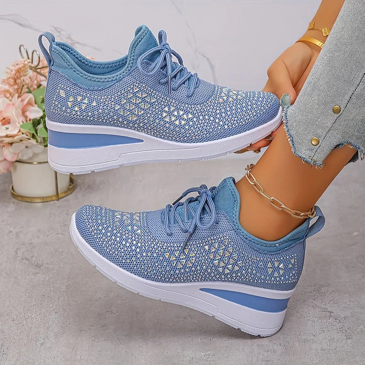 Women's Ergonomic Lace-Up Trainers in Premium Canvas with Cushioned Sole for All-Day Comfort | Koossa