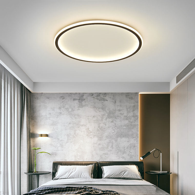 Plafonnier Rond Design Scandinave LED Intégrée Blanc Chaud Aluminium Fer Moderne Minimaliste pour Salon | Koossa