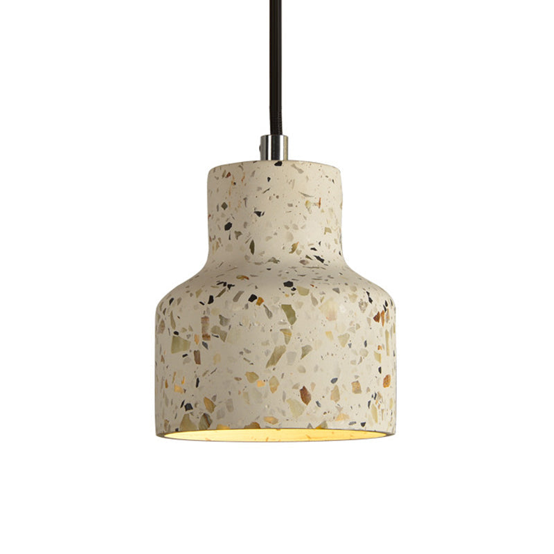 Terrazzo Cement Pendant Light, Single Bulb Downlight with Adjustable Cord for Kitchen Island, Entryway, Dining Room, Modern Industrial | Lonoma
