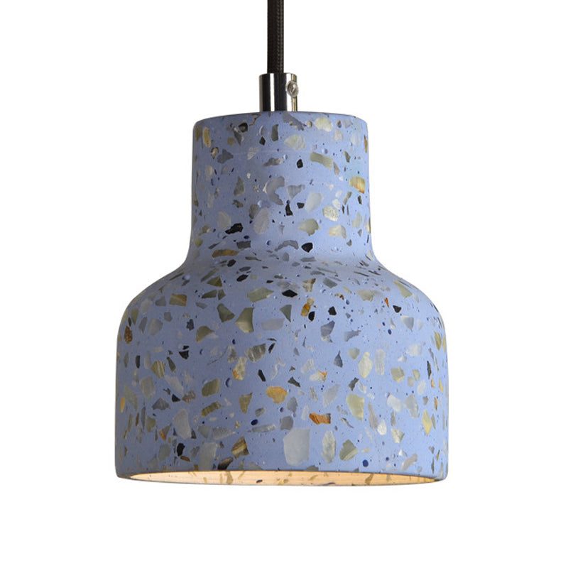 Terrazzo Cement Pendant Light, Single Bulb Downlight with Adjustable Cord for Kitchen Island, Entryway, Dining Room, Modern Industrial | Lonoma