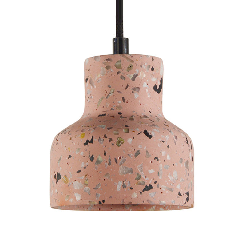 Terrazzo Cement Pendant Light, Single Bulb Downlight with Adjustable Cord for Kitchen Island, Entryway, Dining Room, Modern Industrial | Lonoma