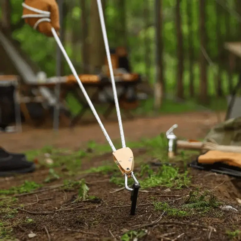 Corde de haubanage réfléchissante à poulies 4 m mousquetons inox camping tente bâche jardin randonnée | Koossa