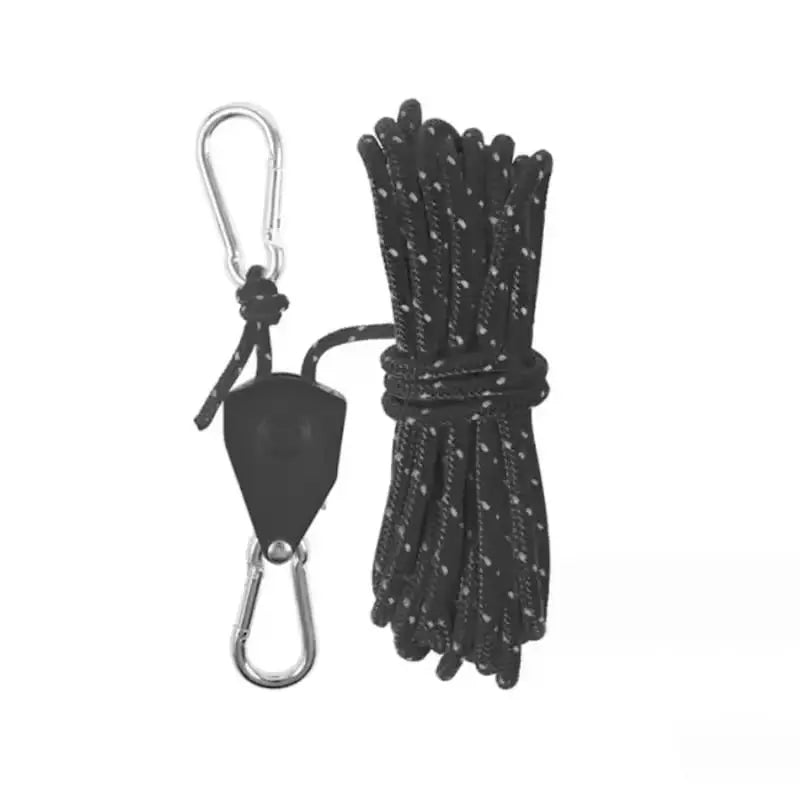 Corde de haubanage réfléchissante à poulies 4 m mousquetons inox camping tente bâche jardin randonnée | Koossa