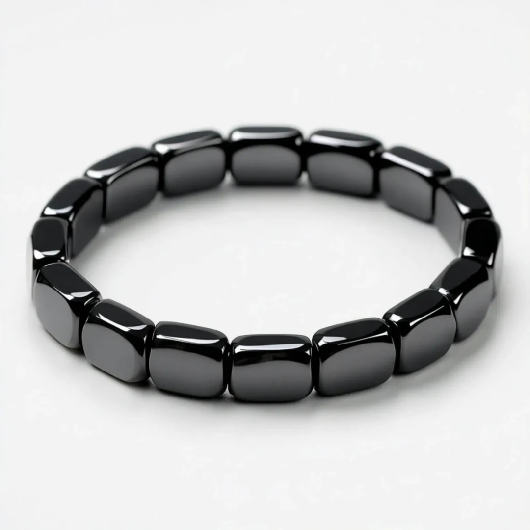 Men's Polished Black Beaded Bracelet — Elegant Wrist Accessory for Everyday Wear & Special Occasions | Koossa