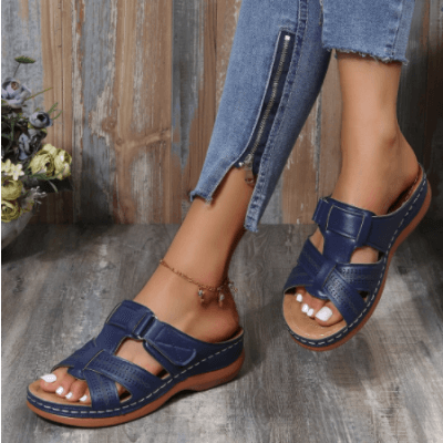 Women's Open-Toe Wedge Sandals with Cushioned Sole — Comfortable Summer Sandals for Everyday Wear & Travel | Koossa