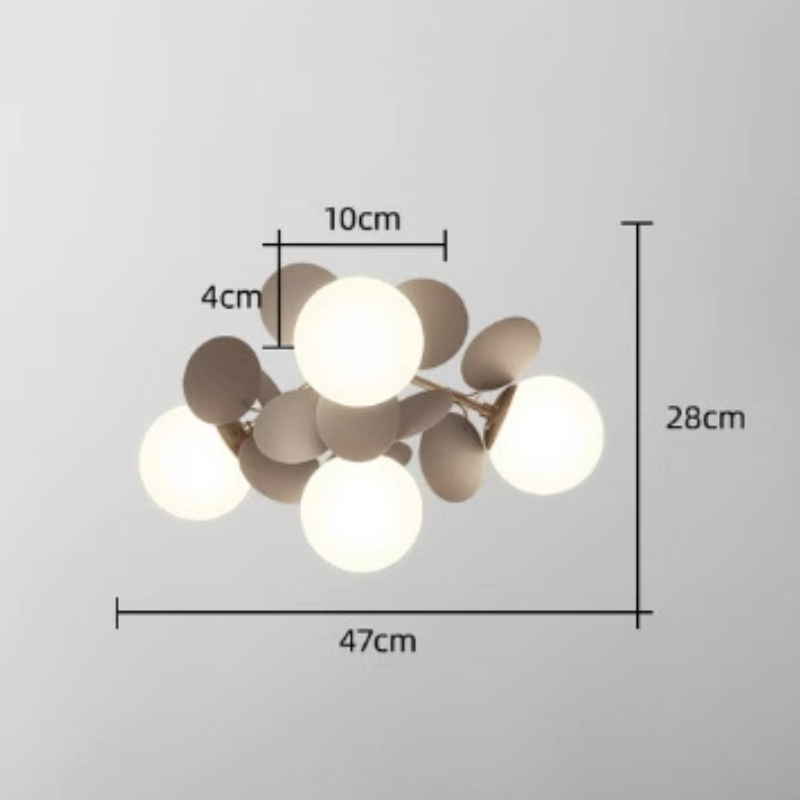 Floral Branch Ceiling Light Fixture Multi-Arm Glass Flower Chandelier Modern Botanical Flush Mount for Dining Room Bedroom Kitchen | Lonoma