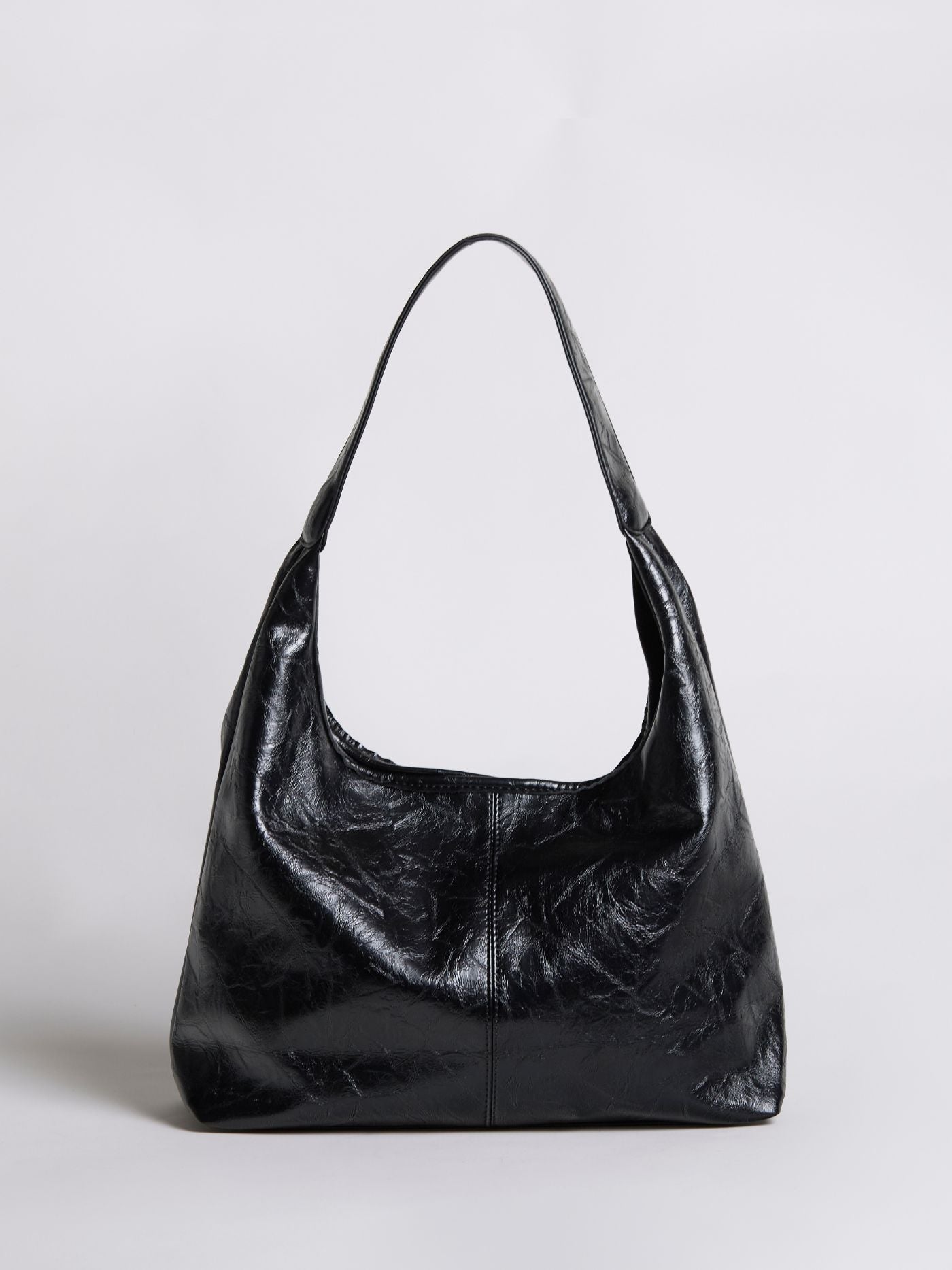 Soft Leather-Effect Tote Bag in Black with Matching Pouch | Spacious Everyday Shoulder Bag with Compartments | Koossa