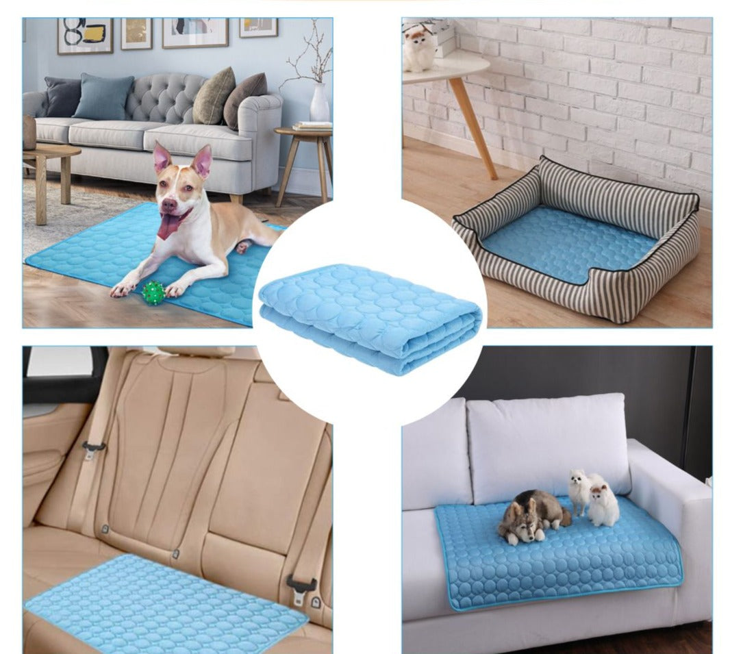 Dog Cat Cooling Mat Gel-Infused 3-Layer Quilted Self-Cooling Small Medium Large Latex-Free Washable Summer Pet Pad | Koossa