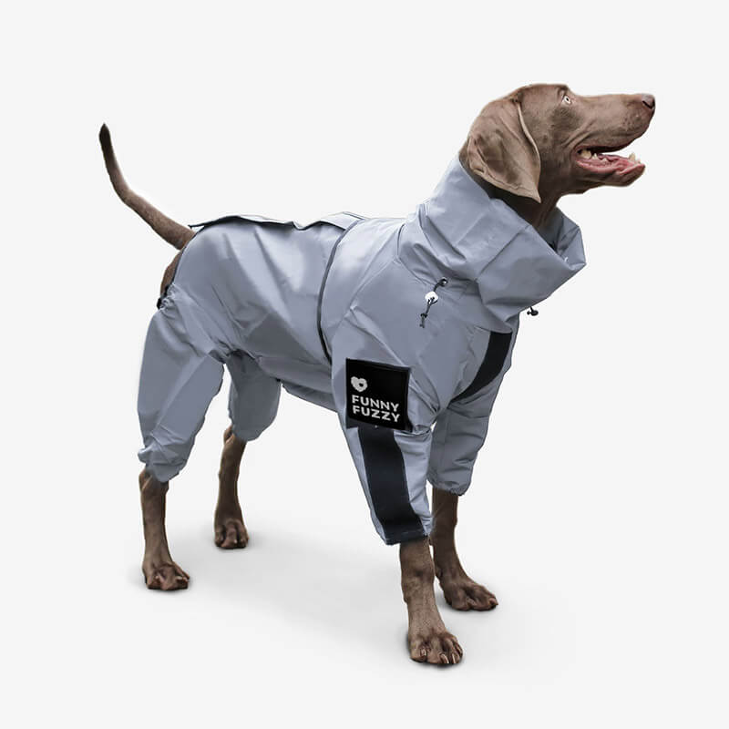 Dog Raincoat Reflective Waterproof Polyester All-Around Visibility Windproof UV Protection Adjustable Dog Jacket Coat | Koossa