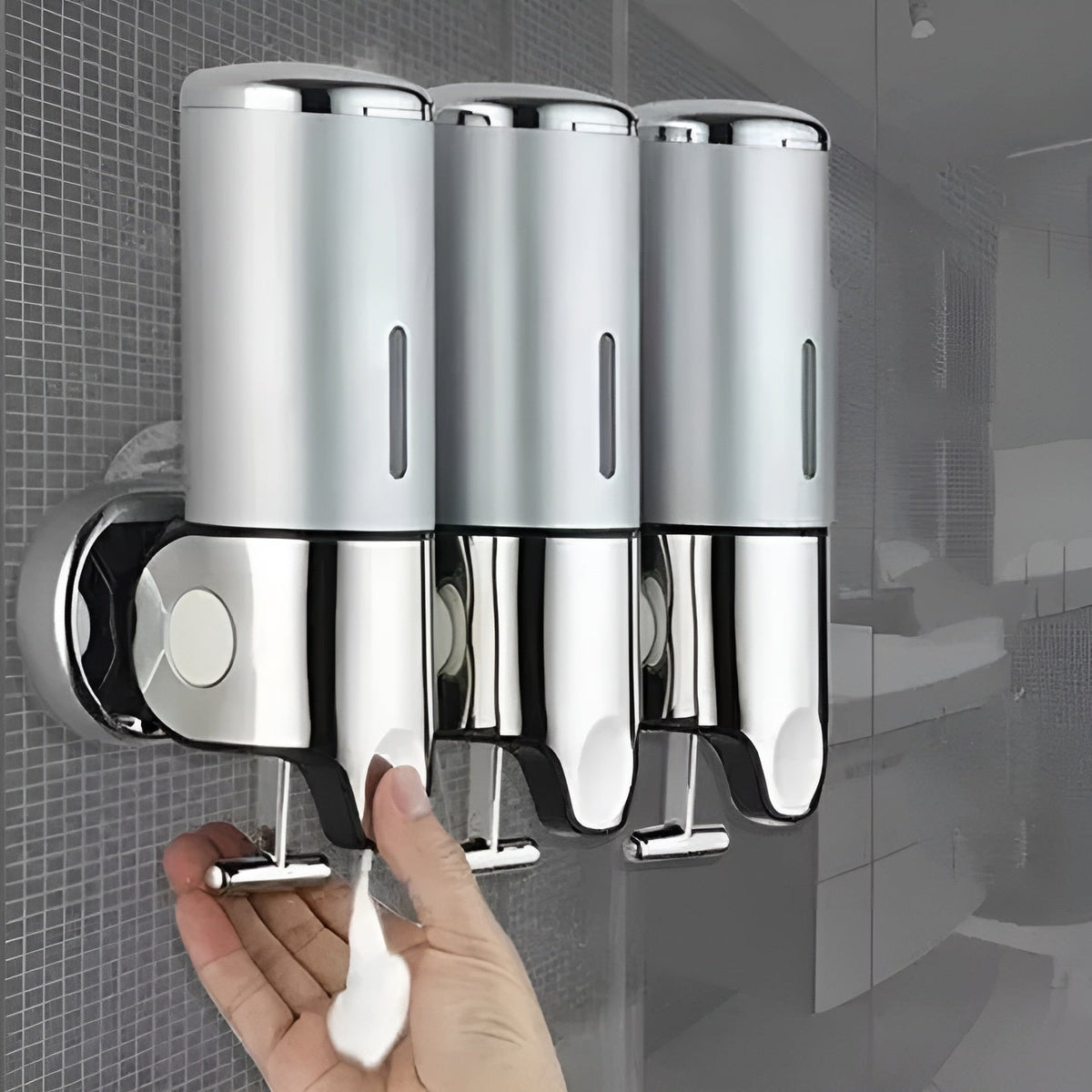 Wall Mount Soap Dispenser 17 fl oz Stainless Steel Chrome Finish for Bathroom Kitchen Shower Single Double Triple Pump | Lonoma