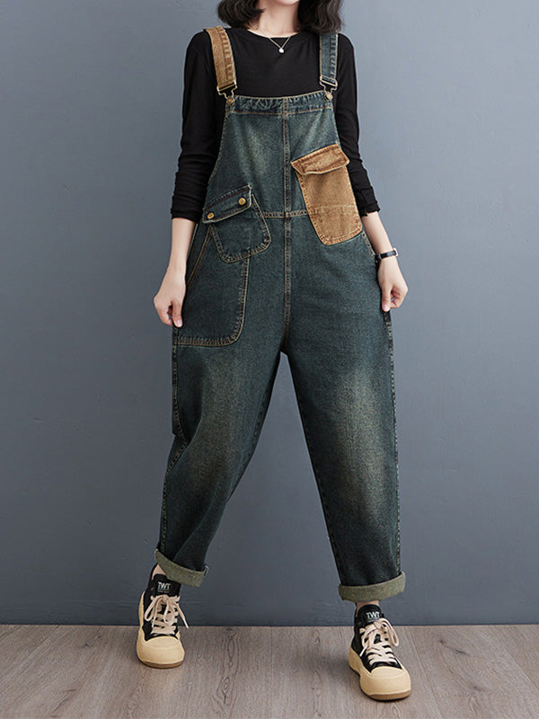 Women's Relaxed Denim Jumpsuit with Adjustable Straps — Casual All-in-One Outfit for Everyday Wear & Weekend Style | Koossa