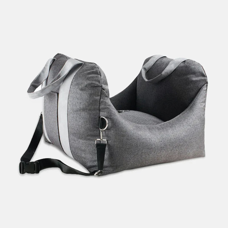 Dog Car Seat Bed Calming Raised Edges Non-Slip Safety Belt Small Medium Puppy Travel Booster Cushion Anti-Anxiety Carrier | Koossa