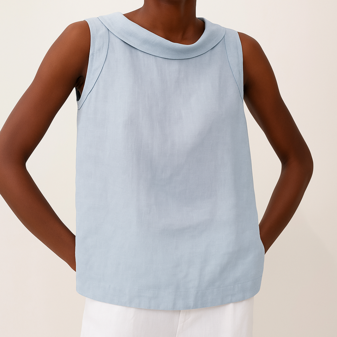Women's Sleeveless Roll Neck Top in Soft Drape Fabric for Casual Elegance and Everyday Wear | Koossa