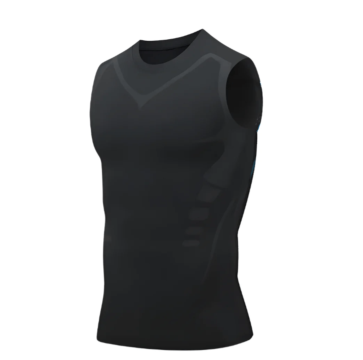 Men's Black Compression Vest — Waist-Shaping Support Vest for Posture & Silhouette Definition | Koossa