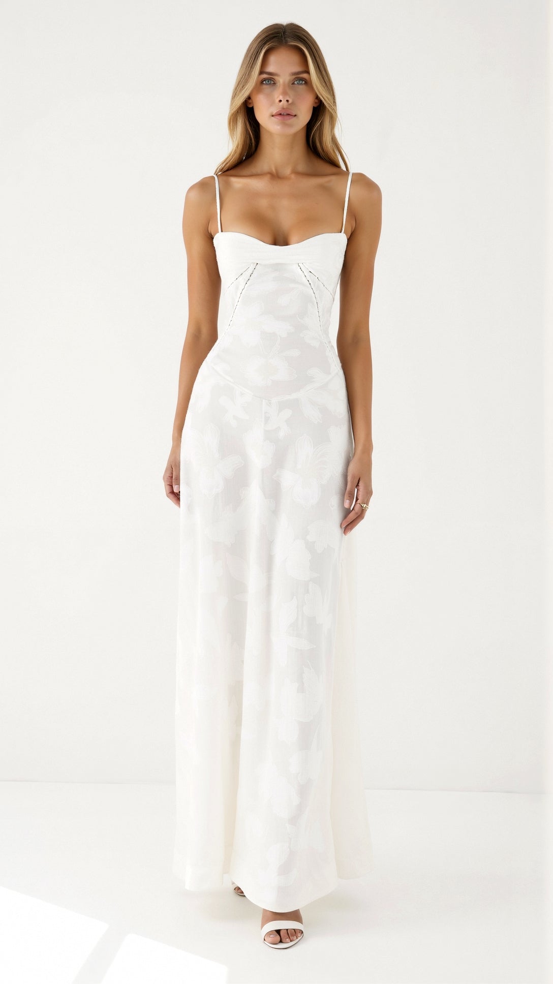 Women's Floor-Length Slip Dress in Satin-Finish Fabric for Summer Weddings and Elegant Evening Celebrations | Koossa