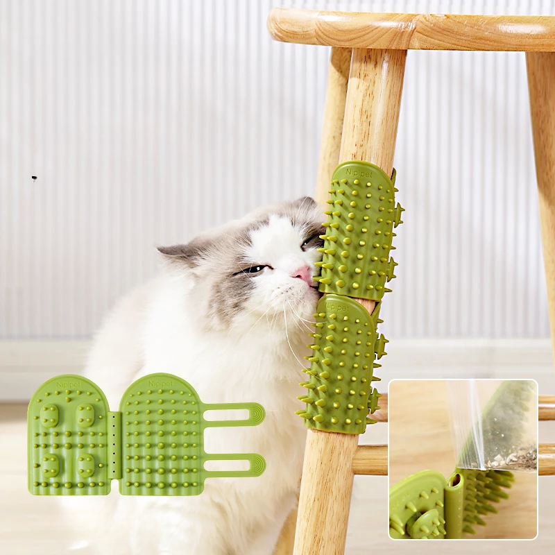 Cat Self-Grooming Brush Silicone Furniture Wrap Cactus Massage Deshedding Leg Post Scratcher Hand Glove Indoor | Koossa