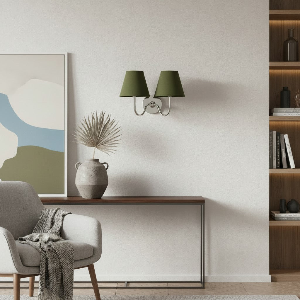 Applique murale élégante à abat-jour plissé en tissu – Éclairage classique et raffiné pour chambre et salon | Koossa