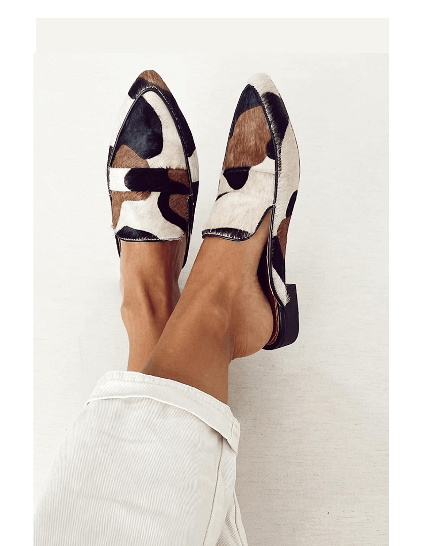 Women's Patterned Loafers in Black and White — Cushioned Comfort for Work, Weekends, and City Strolls | Koossa