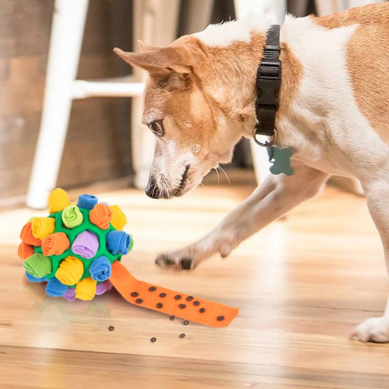 Dog Snuffle Ball Treat Dispenser Foraging Toy Fleece Fabric Nose Work Puzzle Interactive Feeder Slow Eating Enrichment | Koossa
