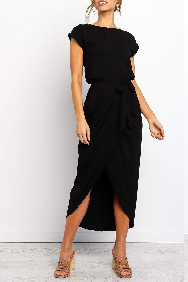 Women's Relaxed Ankle-Length Dress with Adjustable Belt — Casual Day Dress for Work & Weekends | Koossa