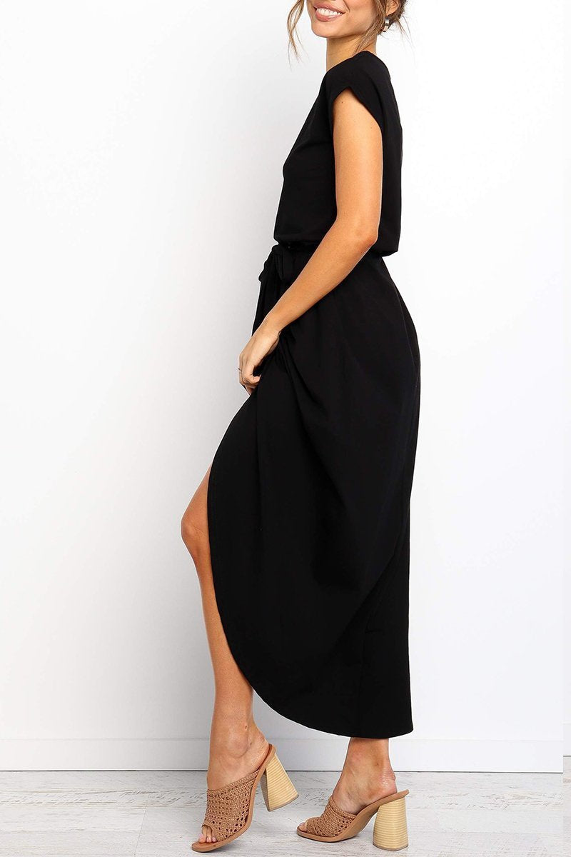 Women's Relaxed Ankle-Length Dress with Adjustable Belt — Casual Day Dress for Work & Weekends | Koossa
