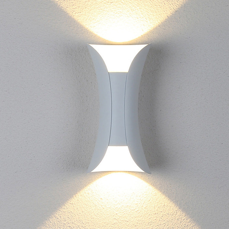 Curved LED Outdoor Wall Sconce Waterproof IP65 Metal Acrylic for Patio Entryway Garden Modern Lighting Fixture | Lonoma