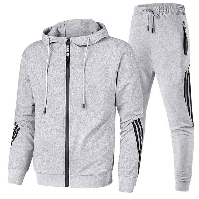 Men's Coordinating Tracksuit Set with Zip Hoodie and Tapered Joggers in Cotton-Rich Fabric for Active Days and Relaxed Weekends | Koossa
