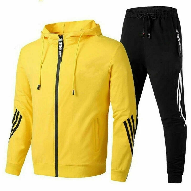 Men's Coordinating Tracksuit Set with Zip Hoodie and Tapered Joggers in Cotton-Rich Fabric for Active Days and Relaxed Weekends | Koossa