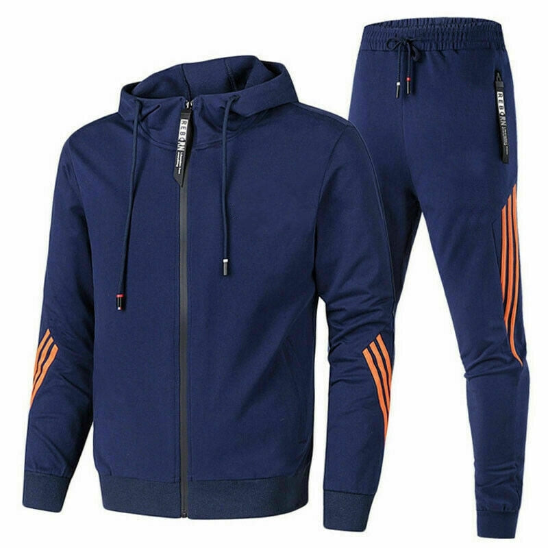 Men's Coordinating Tracksuit Set with Zip Hoodie and Tapered Joggers in Cotton-Rich Fabric for Active Days and Relaxed Weekends | Koossa