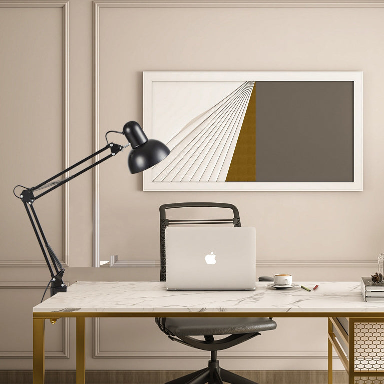 Clamp-On Desk Lamp with Swivel Arm – Industrial Metal Task Light, E26 Socket, for Home Office, Bedroom, Study & Reading Desk | Lonoma