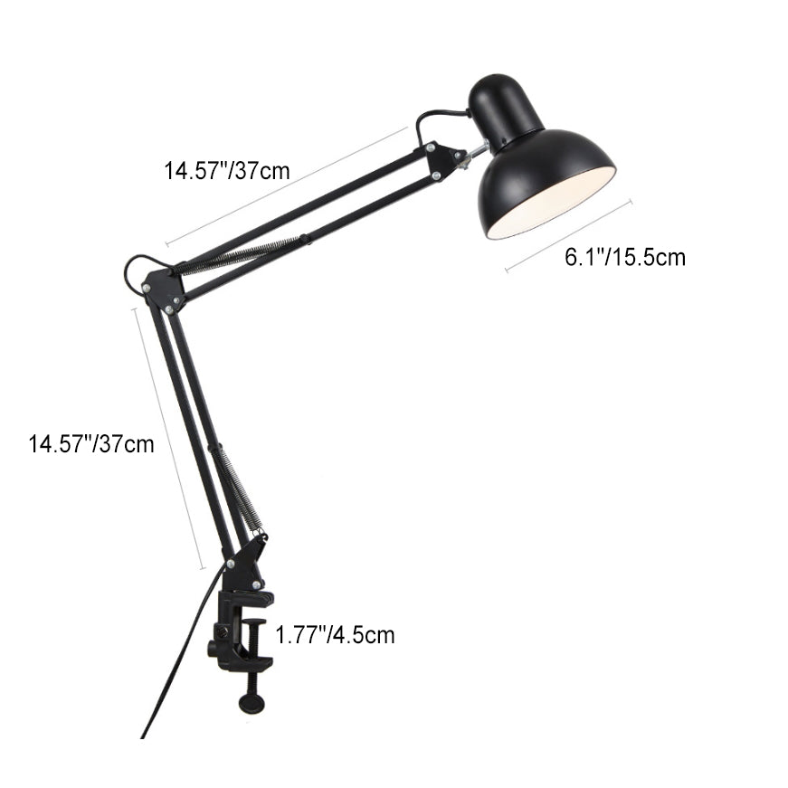 Clamp-On Desk Lamp with Swivel Arm – Industrial Metal Task Light, E26 Socket, for Home Office, Bedroom, Study & Reading Desk | Lonoma