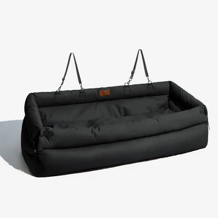 Dog Car Seat Booster Faux Leather Padded Small Medium Dogs 21.7x19.7x17.7 in Safety Leash Anti-Slip Travel Bed | Koossa