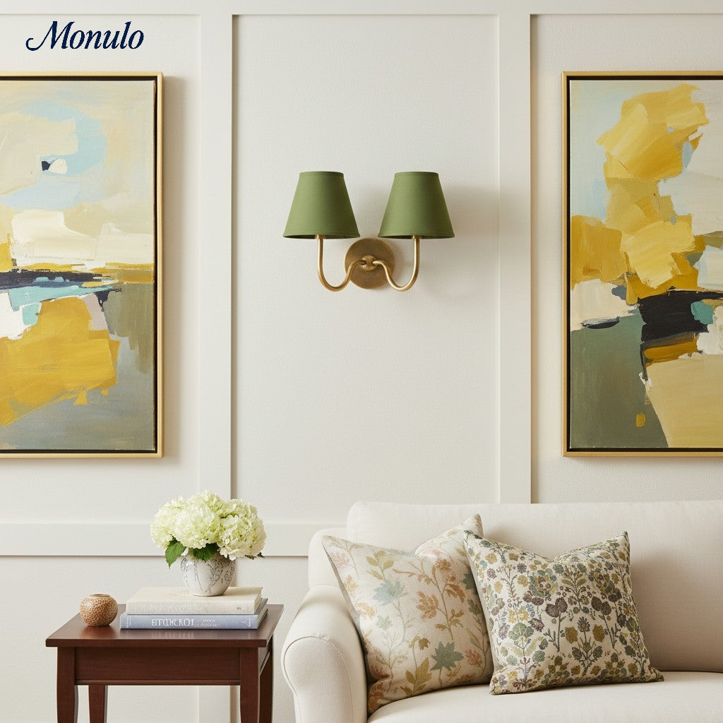 Applique murale élégante à abat-jour plissé en tissu – Éclairage classique et raffiné pour chambre et salon | Koossa