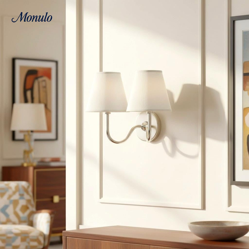 Applique murale élégante à abat-jour plissé en tissu – Éclairage classique et raffiné pour chambre et salon | Koossa