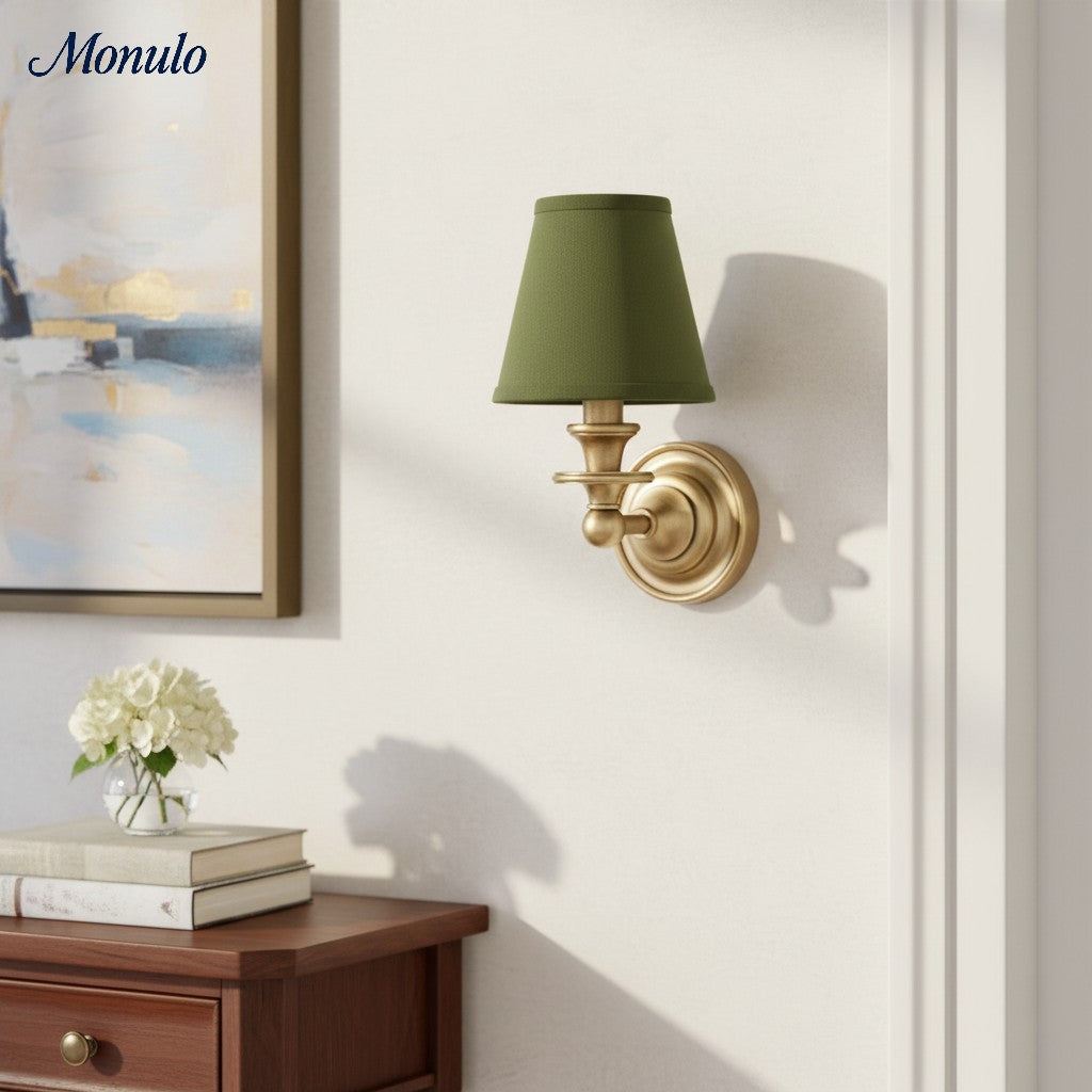 Adjustable Reading Wall Sconce with Fabric Shade & Gooseneck Arm – Wrought Iron Light for Bedroom, Living Room & Hallway | Lonoma