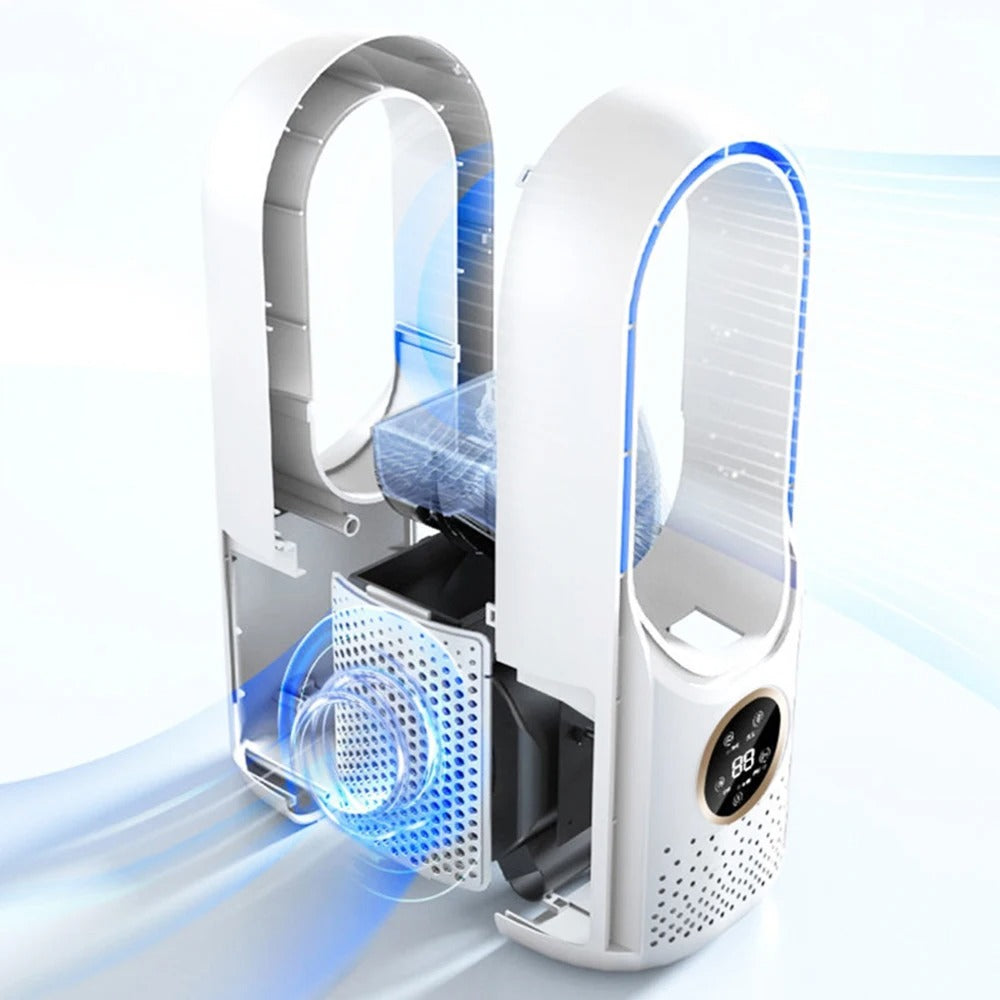 Refroidisseur d'air portable sans pales USB silencieux 6 vitesses 100 ml pour bureau et maison confort | Koossa